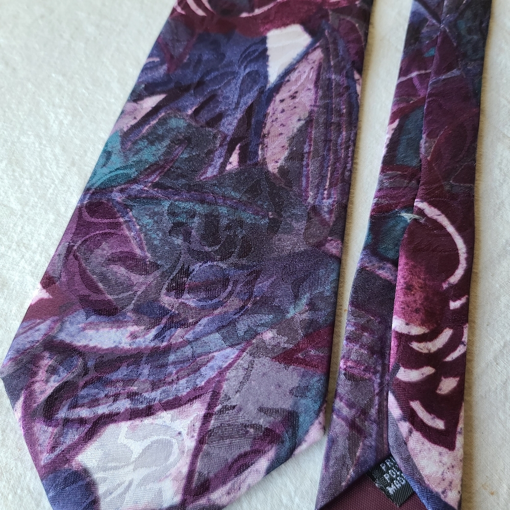 Christian Dior Monsieur Vintage Purple And Gray abstract Tie